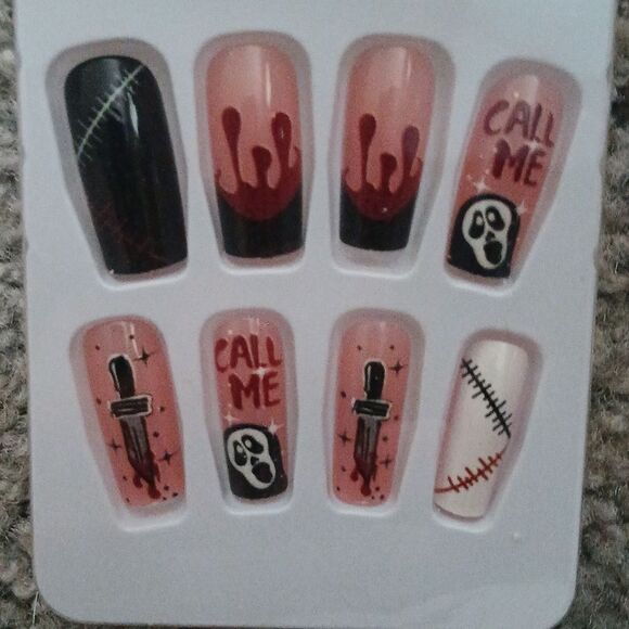 Press on Nails  Halloween scary skull  NEW - Picture 4 of 4